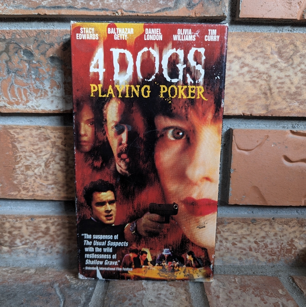 ** 4/$25 VHS ** 4 Dogs Playing Poker (VHS, 2000) Vintage - Y2K - Used Cond